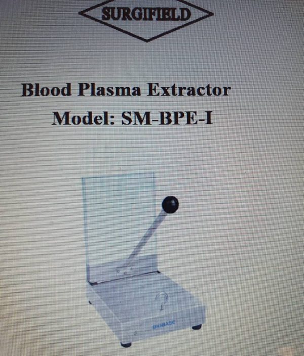 Blood Plasma extractor Mode SM BPE 1