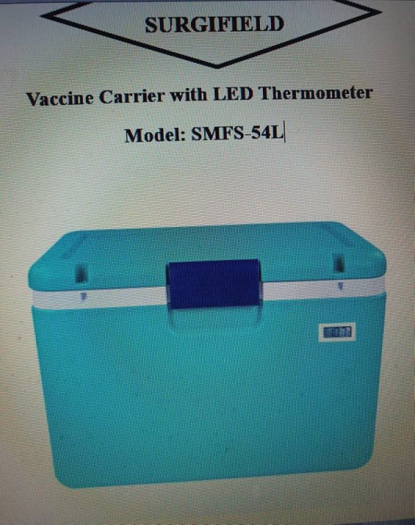 Vaccine Carrier with LED Thermometer Model SMFS-54L