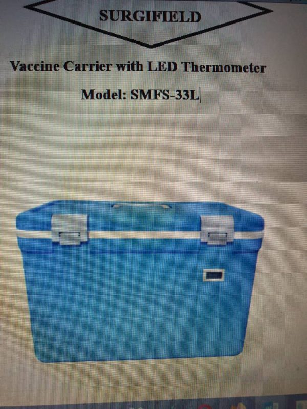 Vaccine Carrier with LED Thermometer Model SMFS-33L