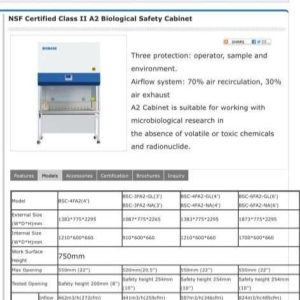 MSF Certified II A2 Biological Safety Cabinet