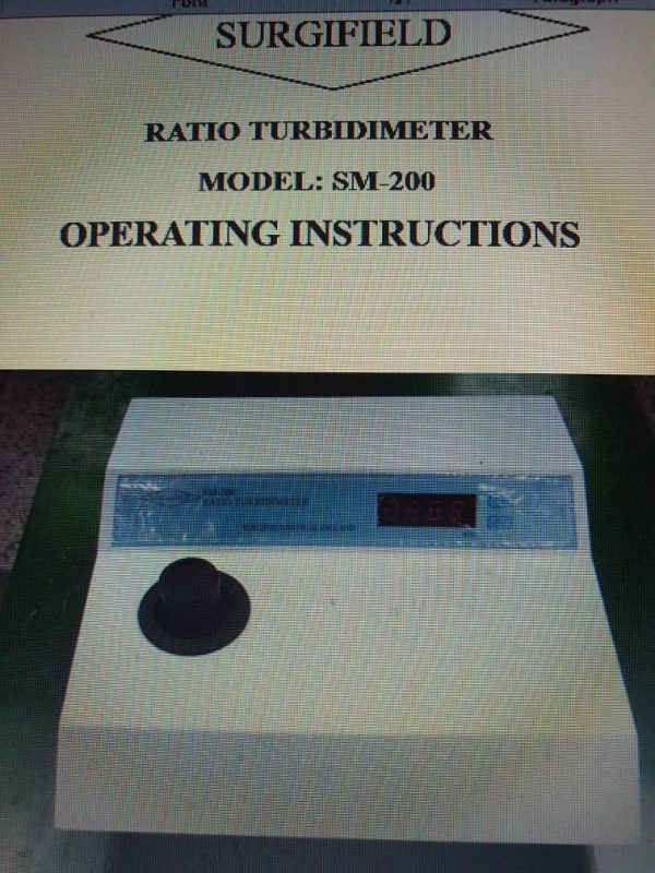 Rating Turbionometer Model SM-200