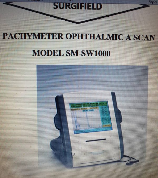 Ophthalmic Scan Model SM-SW1000