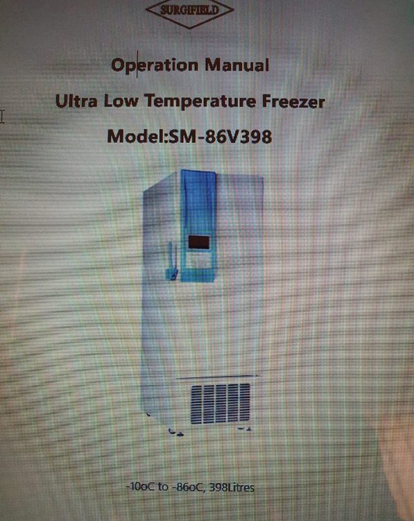 Ultra Low Temperature Freezer Model SM-86V398
