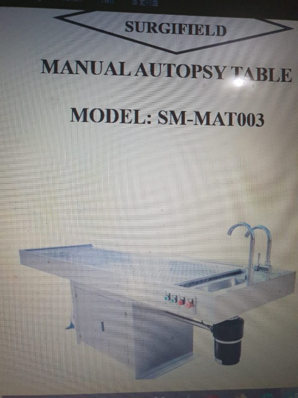 Manual Autopsy Table Model SM-MAT003