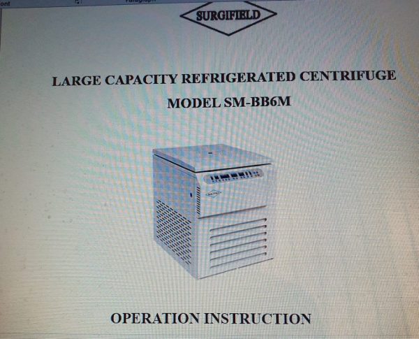 Large Capacity Refrigerated Centrifuge Model SM-BB6M