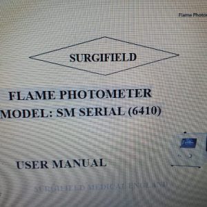 FLAME PHOTOMETER MODEL: SM SERIAL (6410)
