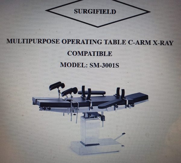 MULTIPURPOSE OPERATING TABLE C-ARM X-RAY COMPATIBLE MODEL:SM-3001S