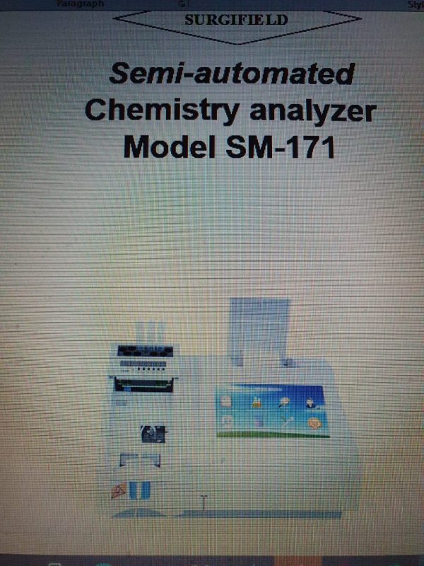 Semi-Automated Chemistry Analyzer Model SM-171