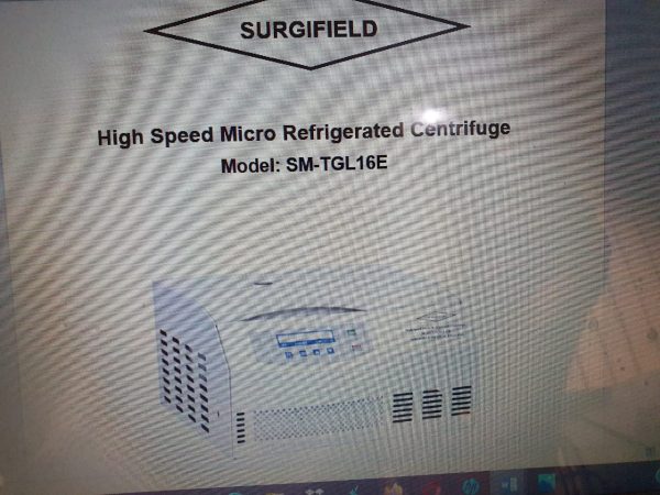 High Speed Micro Refrigerated Centrifuge Model SM-TGL-16E