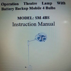 Operating Theatre Lamp with Battery Backup Mobile 4 Bulbs Model SM-4BS